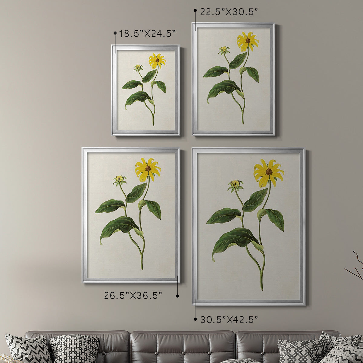 Flowers of the Seasons X - Modern Framed Canvas Print