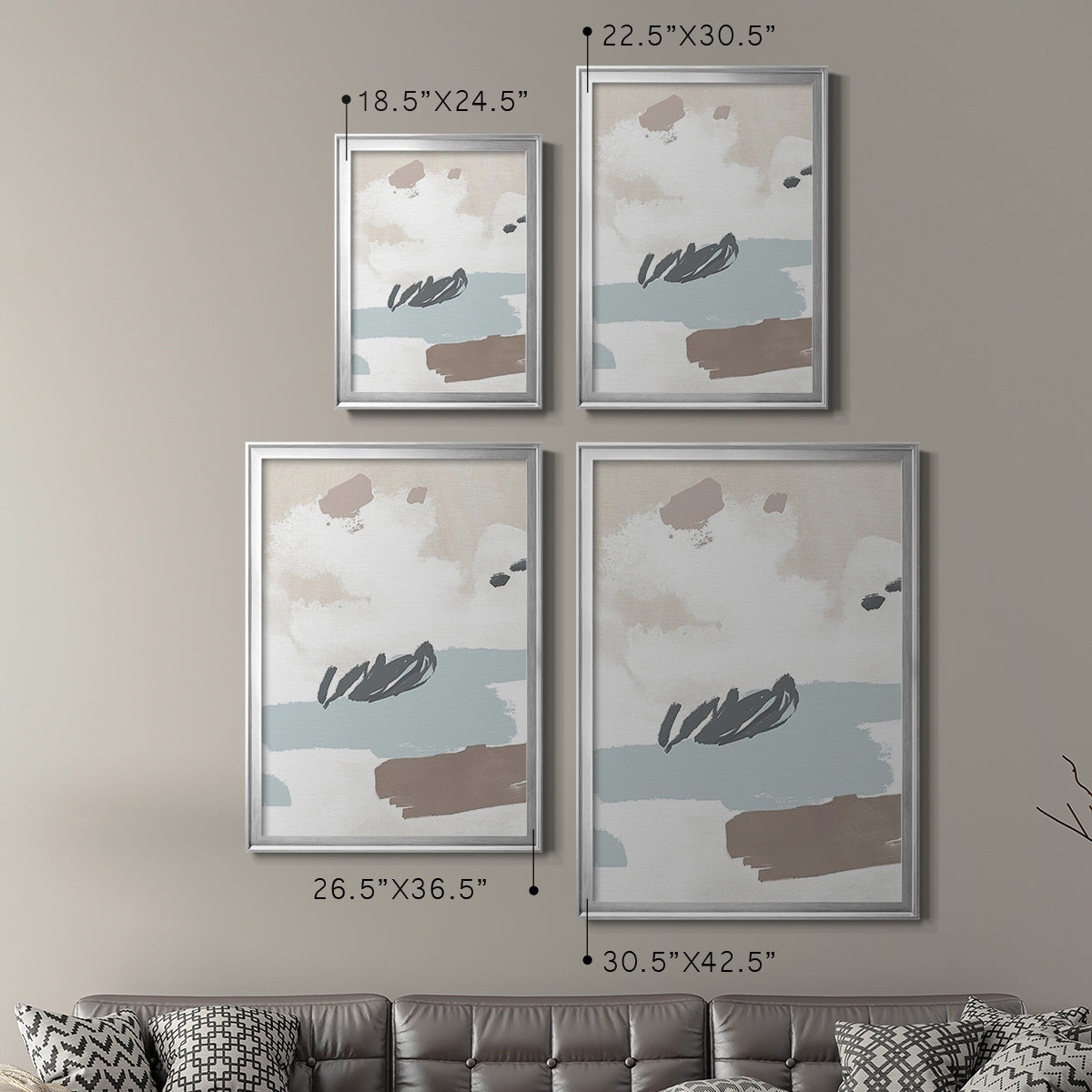Neutral Wash II - Modern Framed Canvas Print