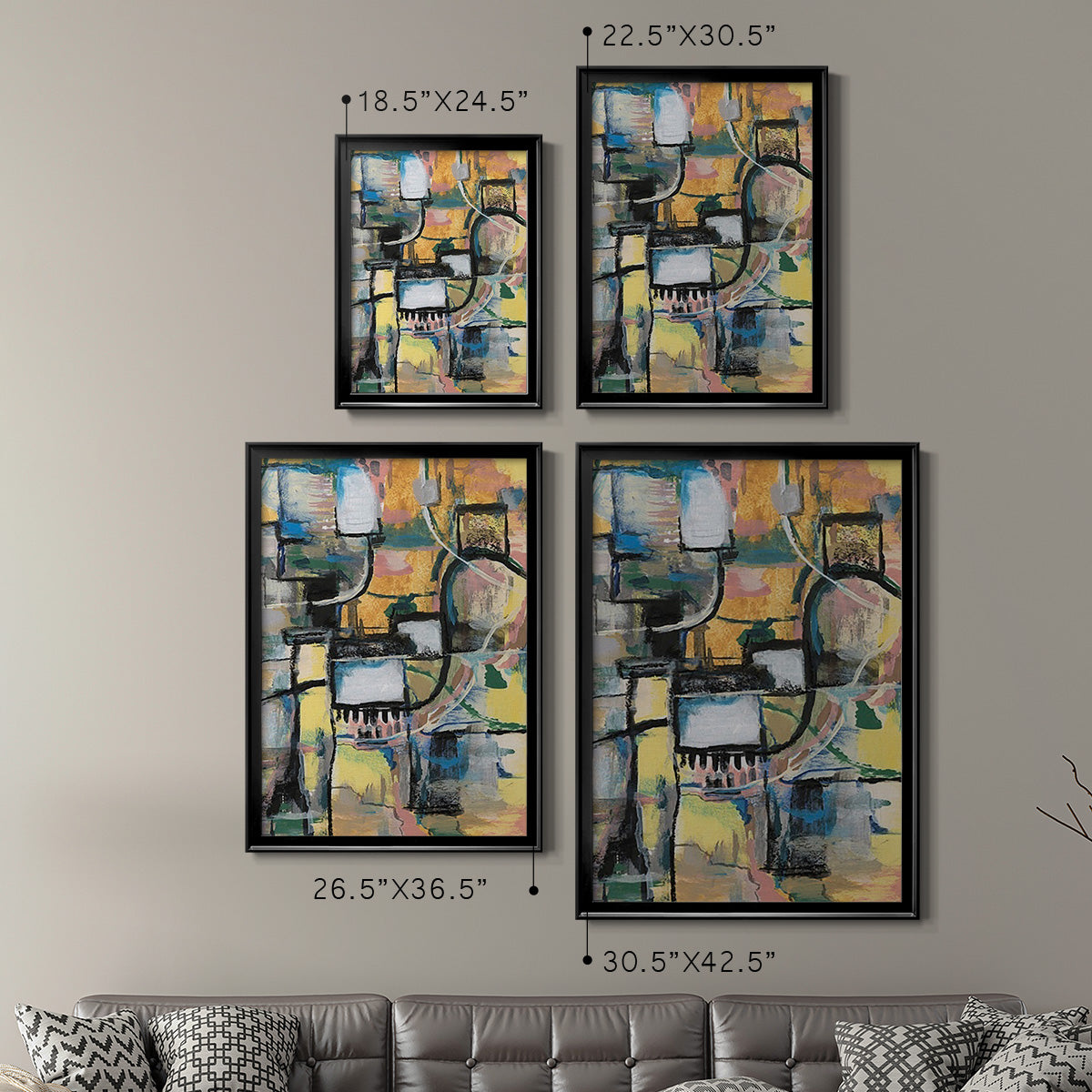 Memory Screen II - Modern Framed Canvas Print