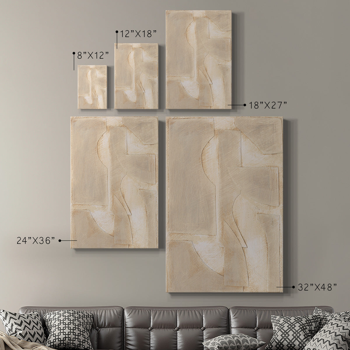 Buff Abstract Shapes II Premium Gallery Wrapped Canvas - Ready to Hang