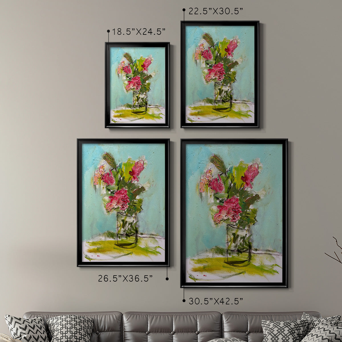 Turquoise Lilly - Modern Framed Canvas Print