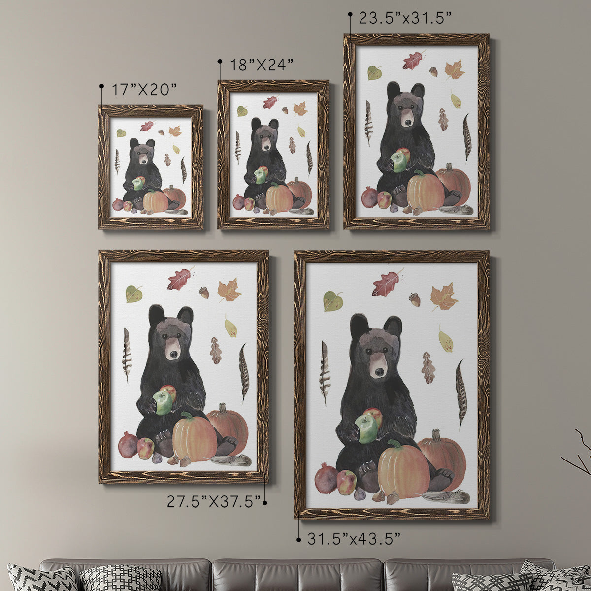 Cute Autumn Forest I - Premium Framed Canvas 2 Piece Set - Ready to Hang