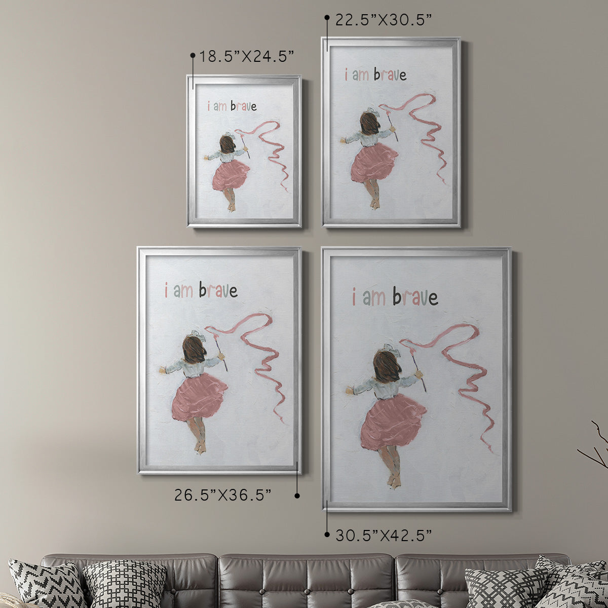Girl Catching Wind - Modern Framed Canvas Print