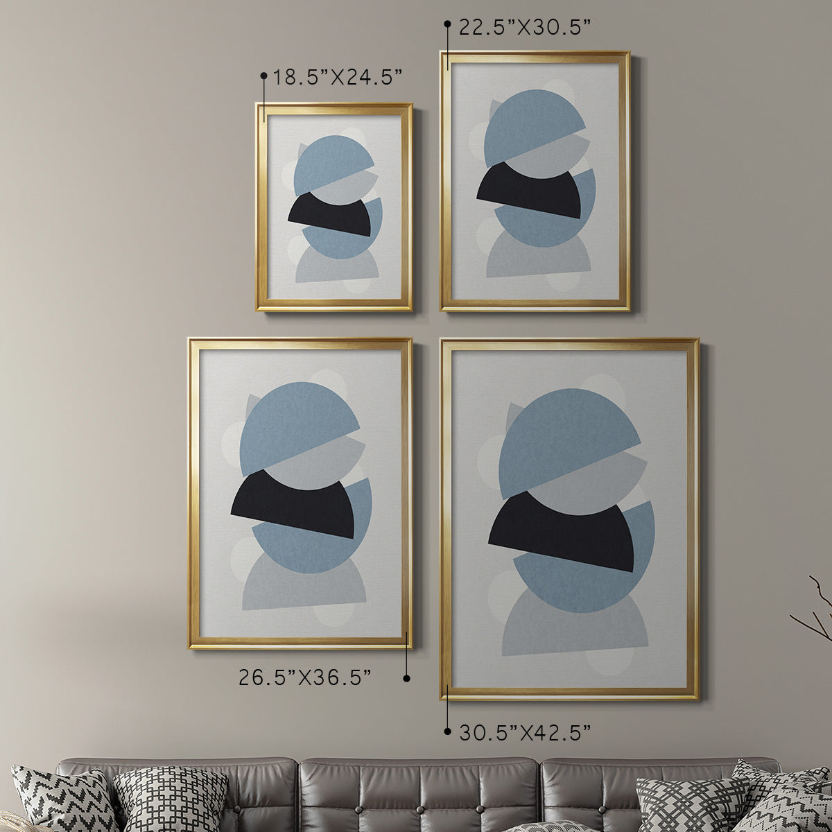 Shapely Blues I - Modern Framed Canvas Print