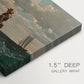 Canvas art print of a small sailboat with boys aboard leaning into wind on open water, highlighting texture and gallery-wrapped edges