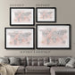Pink Cheetah Map - Modern Framed Art Print