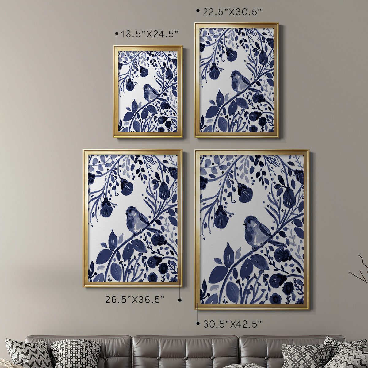 Indigo Song II - Modern Framed Canvas Print