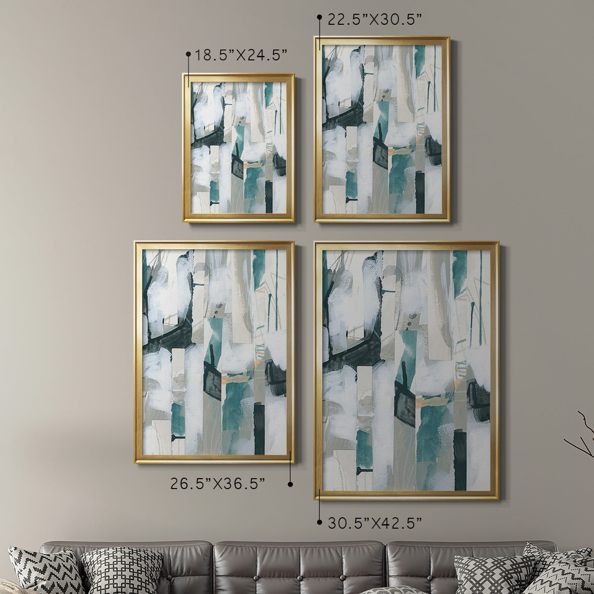 Sea Cavern Strata III - Modern Framed Canvas Print