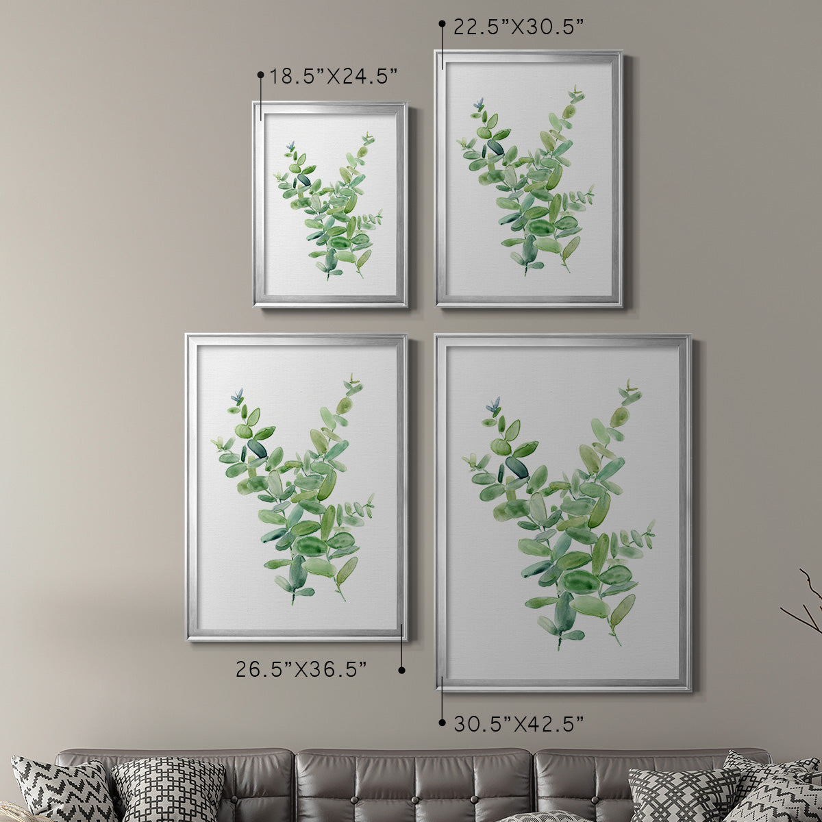 Eucalyptus III - Modern Framed Canvas Print