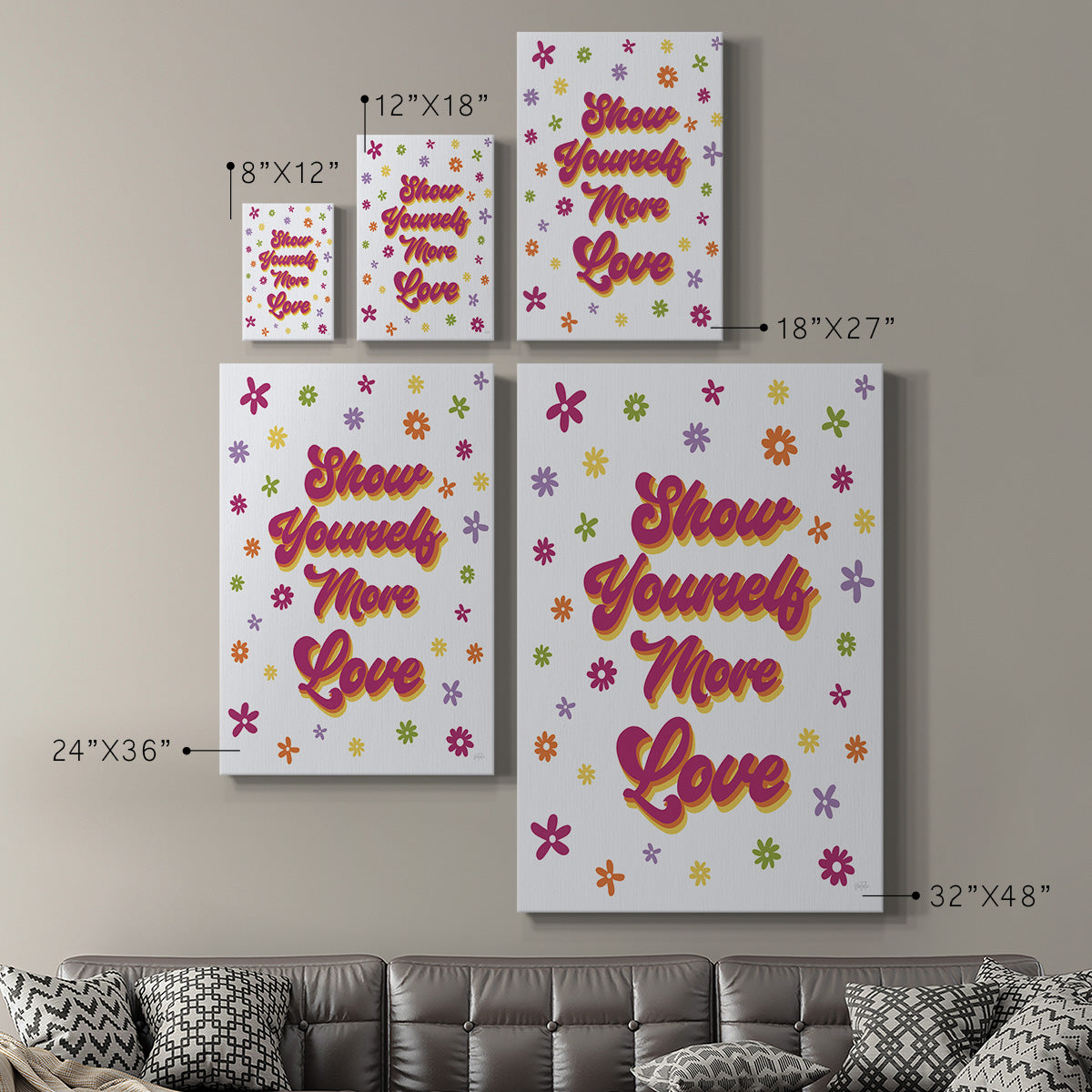 Show Yourself More Love Premium Gallery Wrapped Canvas - Ready to Hang