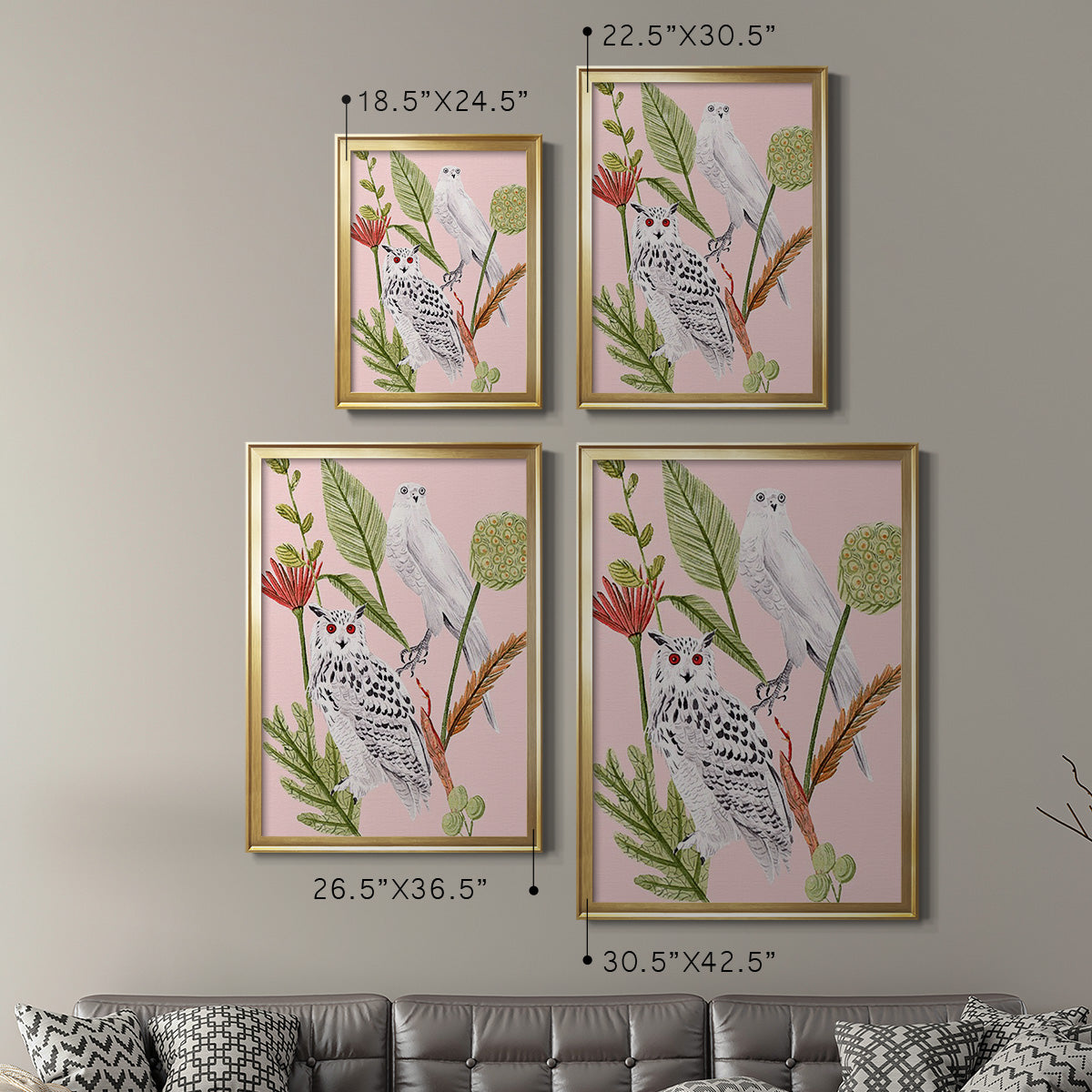 Birds in Motion V - Modern Framed Canvas Print