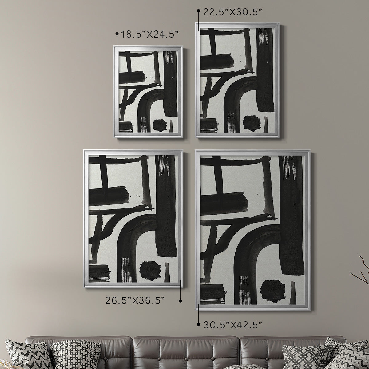Inkwell Intersect I - Modern Framed Canvas Print