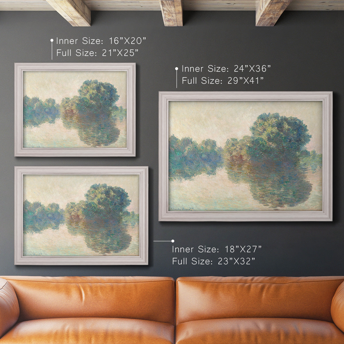 The Seine at Giverny - Ornate Framed Canvas Print