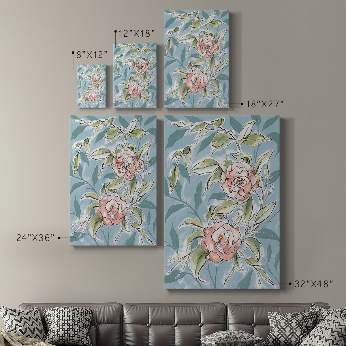 Faded Camellias II - Canvas Art Print