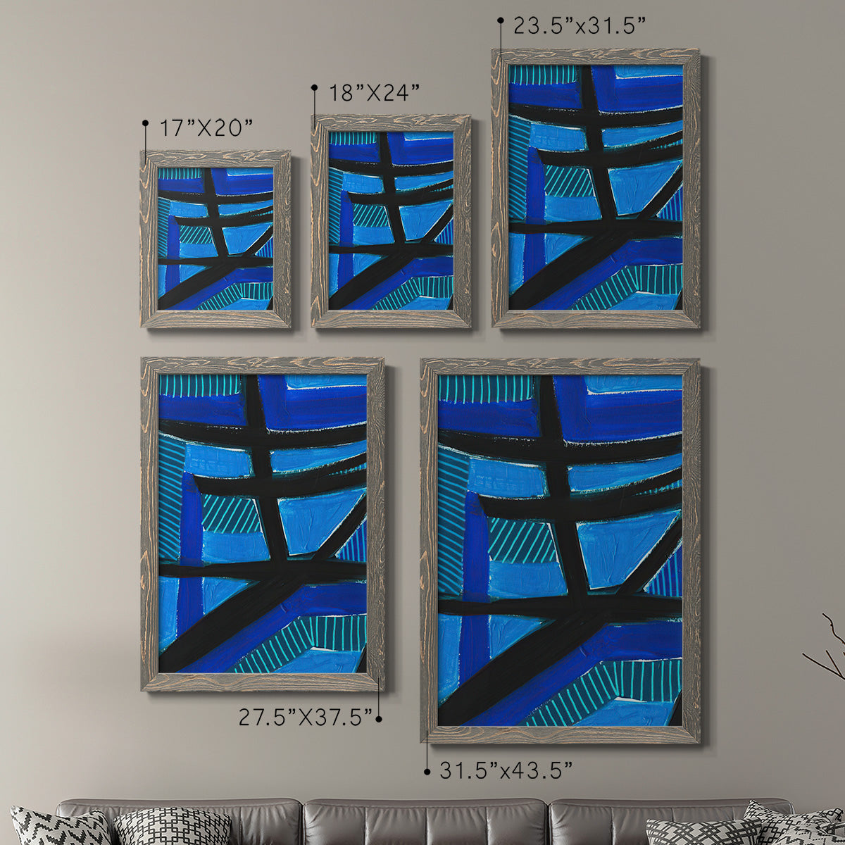 Involved Blues I - Premium Framed Canvas 2 Piece Set - Ready to Hang