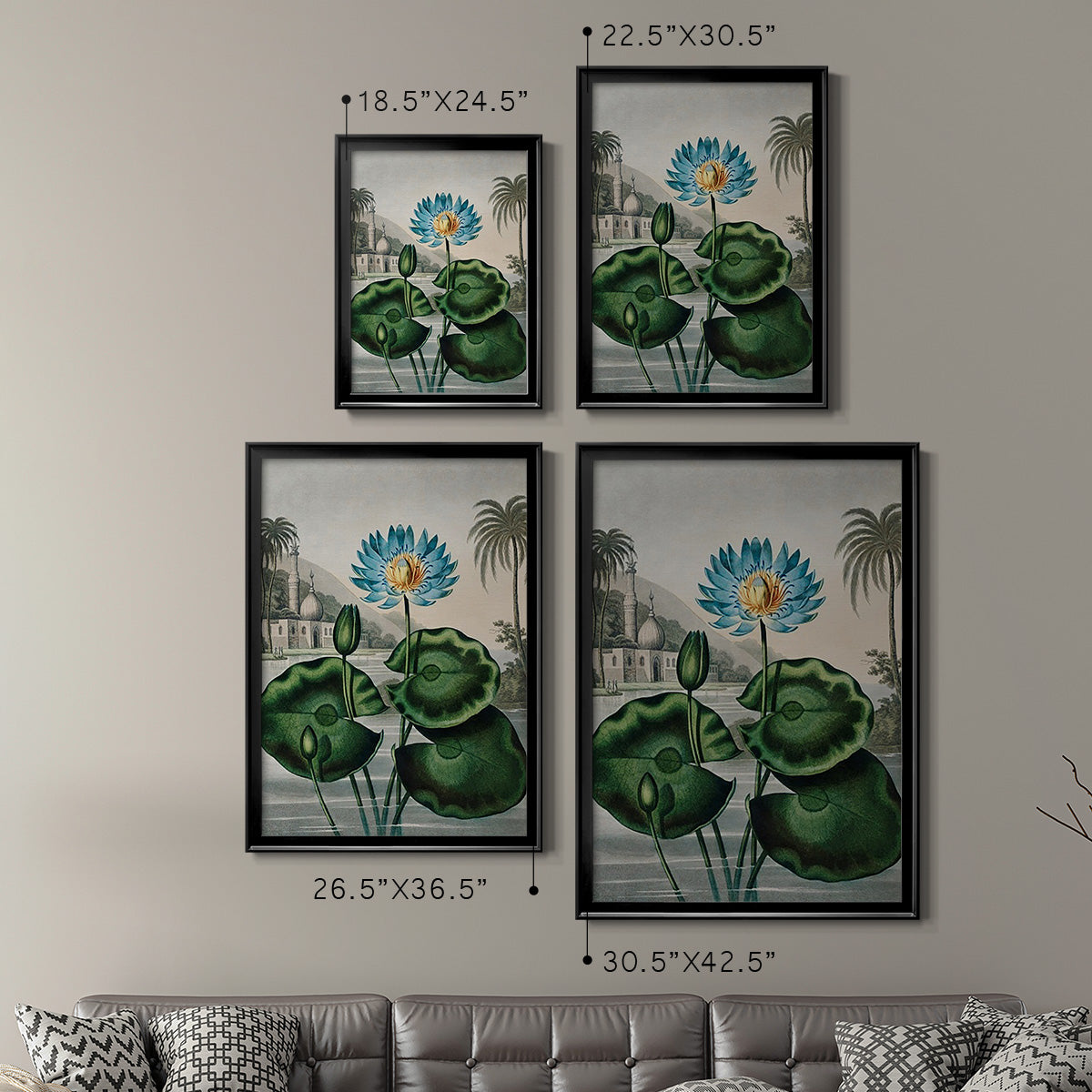 Temple of Flora IX - Modern Framed Canvas Print