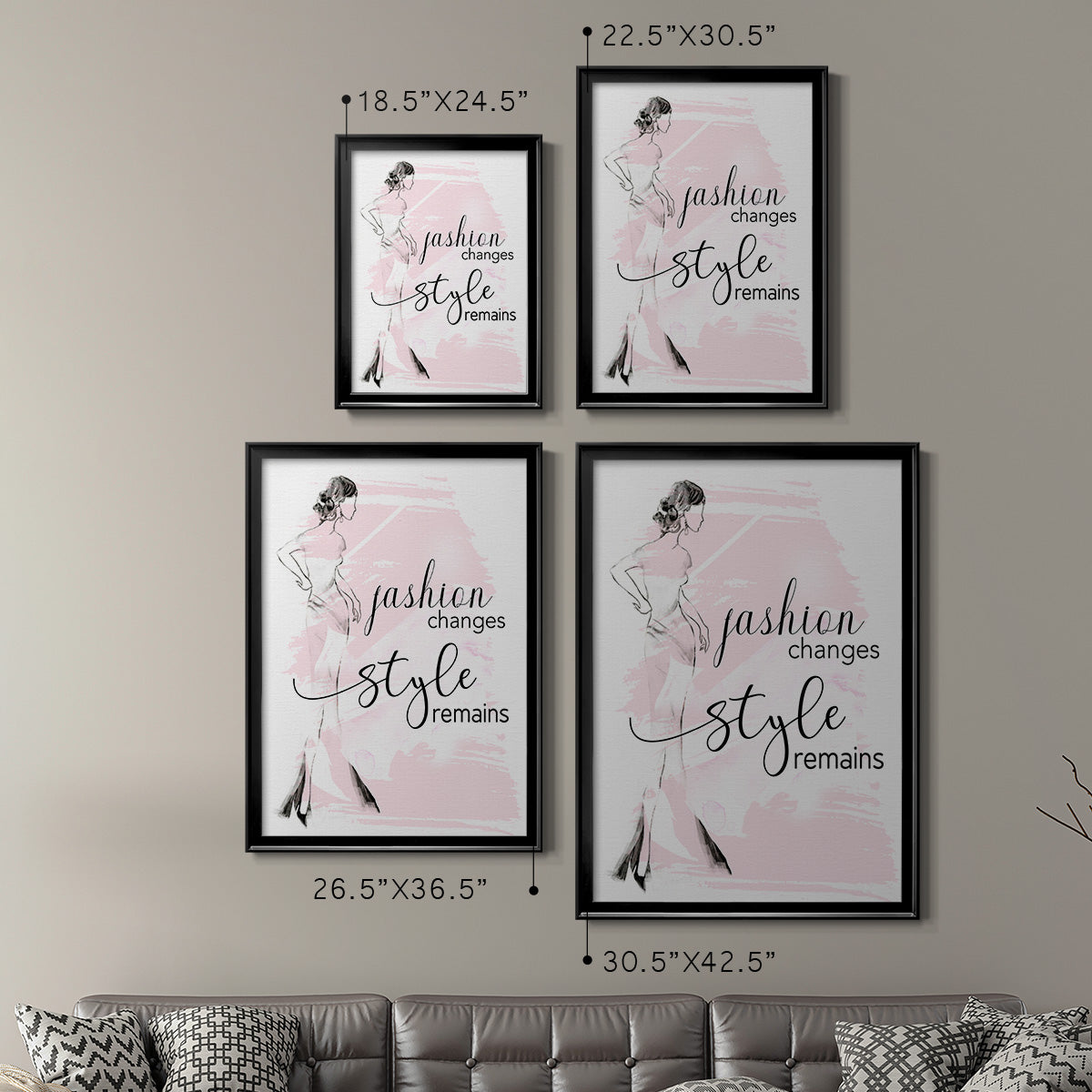 Fashion Changes Style Remains - Modern Framed Canvas Print