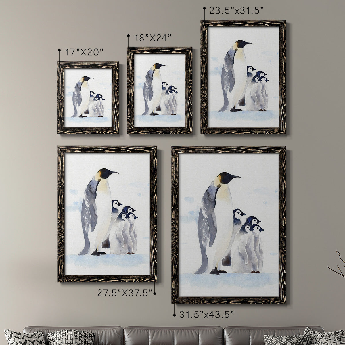 Emperor Penguins I - Premium Framed Canvas 2 Piece Set - Ready to Hang