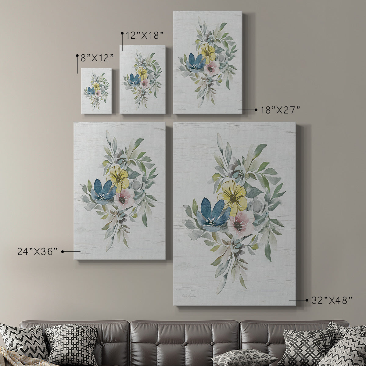 Spring Meadow Arrangement II Premium Gallery Wrapped Canvas - Ready to Hang