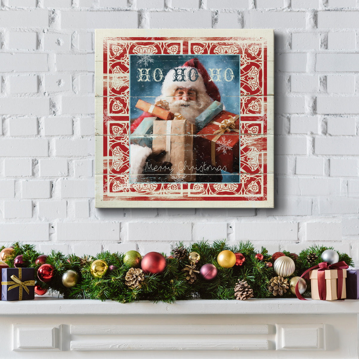 Shiplap Santa-Premium Gallery Wrapped Canvas - Ready to Hang