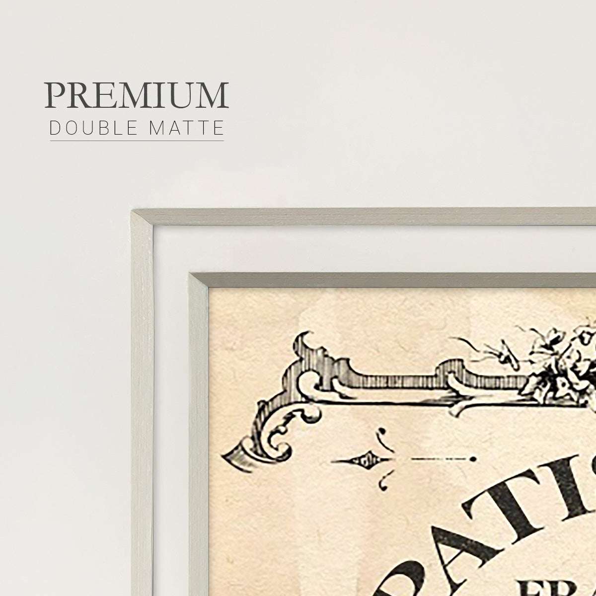 Antique French Label I Premium Framed Print Double Matboard