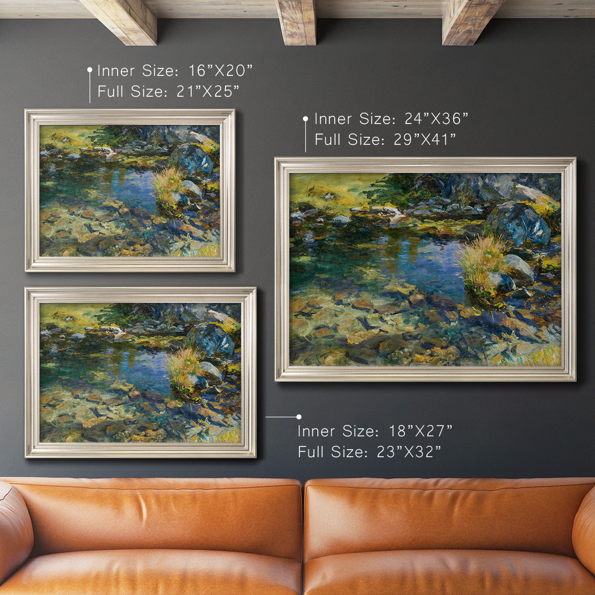 Alpine Pool - Ornate Framed Canvas Print