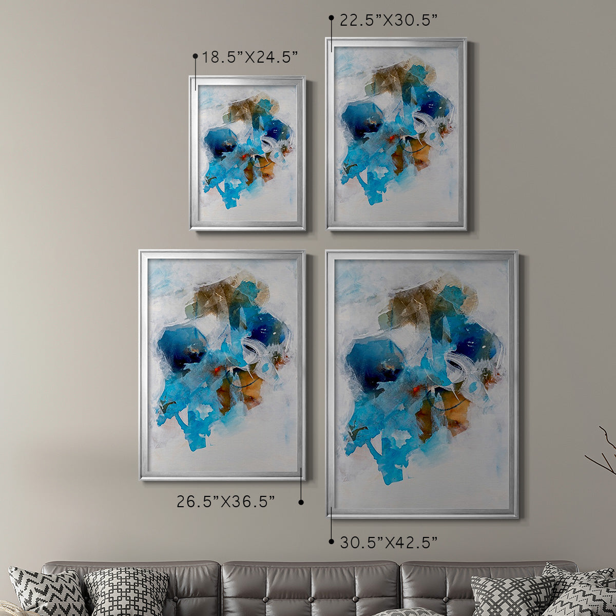 Misty Blue I - Modern Framed Canvas Print