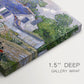 Canvas art print of village houses clustered along road with surrounding greenery under open sky, highlighting texture and gallery-wrapped edges