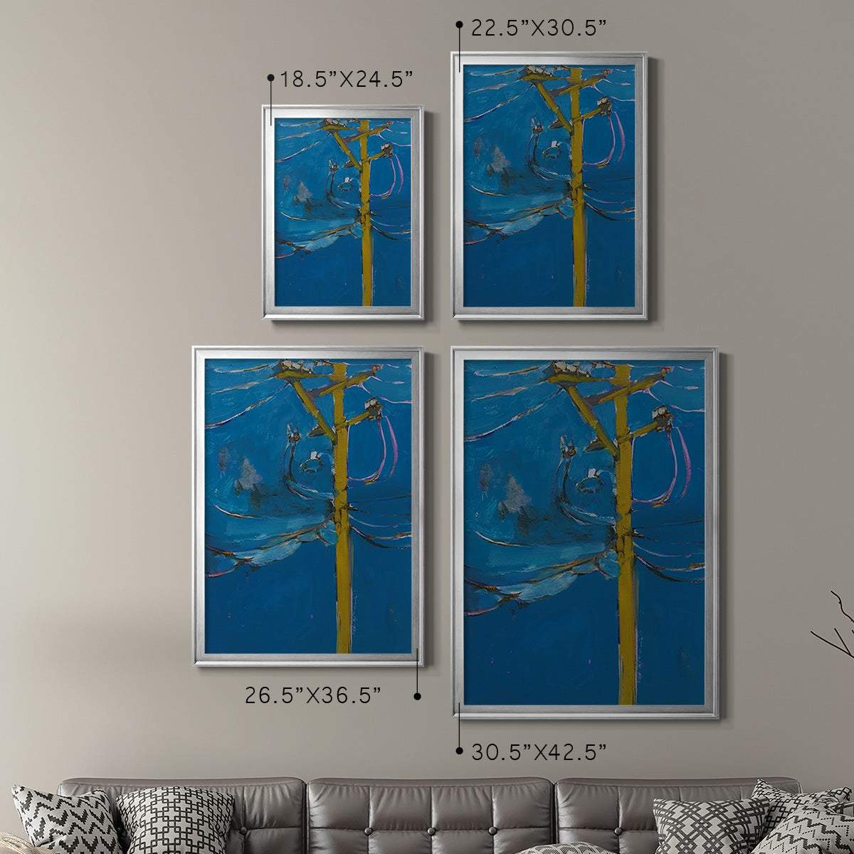 Wires IV - Modern Framed Canvas Print