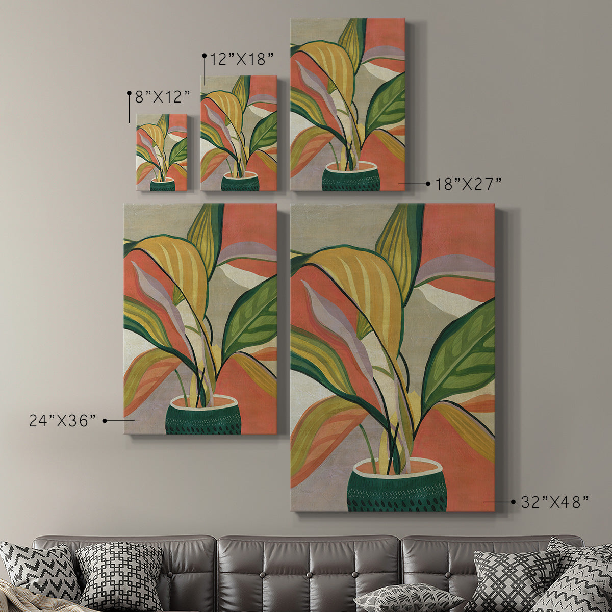 Potted Bird of Paradise Premium Gallery Wrapped Canvas - Ready to Hang