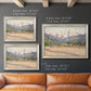 Impressionist valley landscape in southern France by Claude Monet in an ornate champagne frame shown in multiple size options.