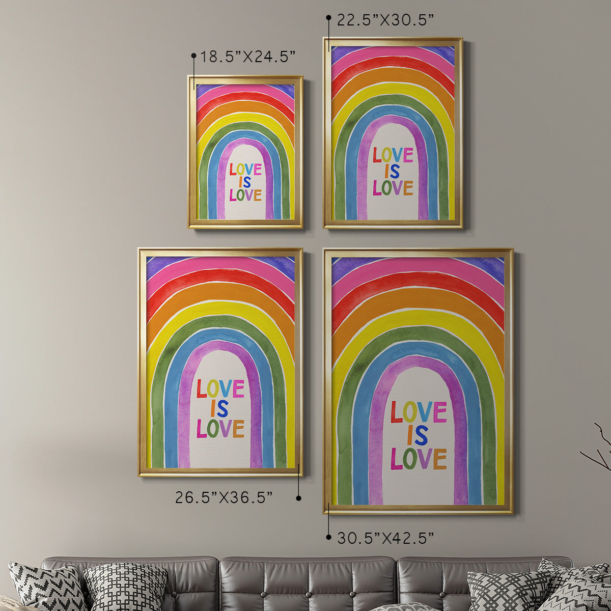 Love Loudly Collection B - Modern Framed Canvas Print