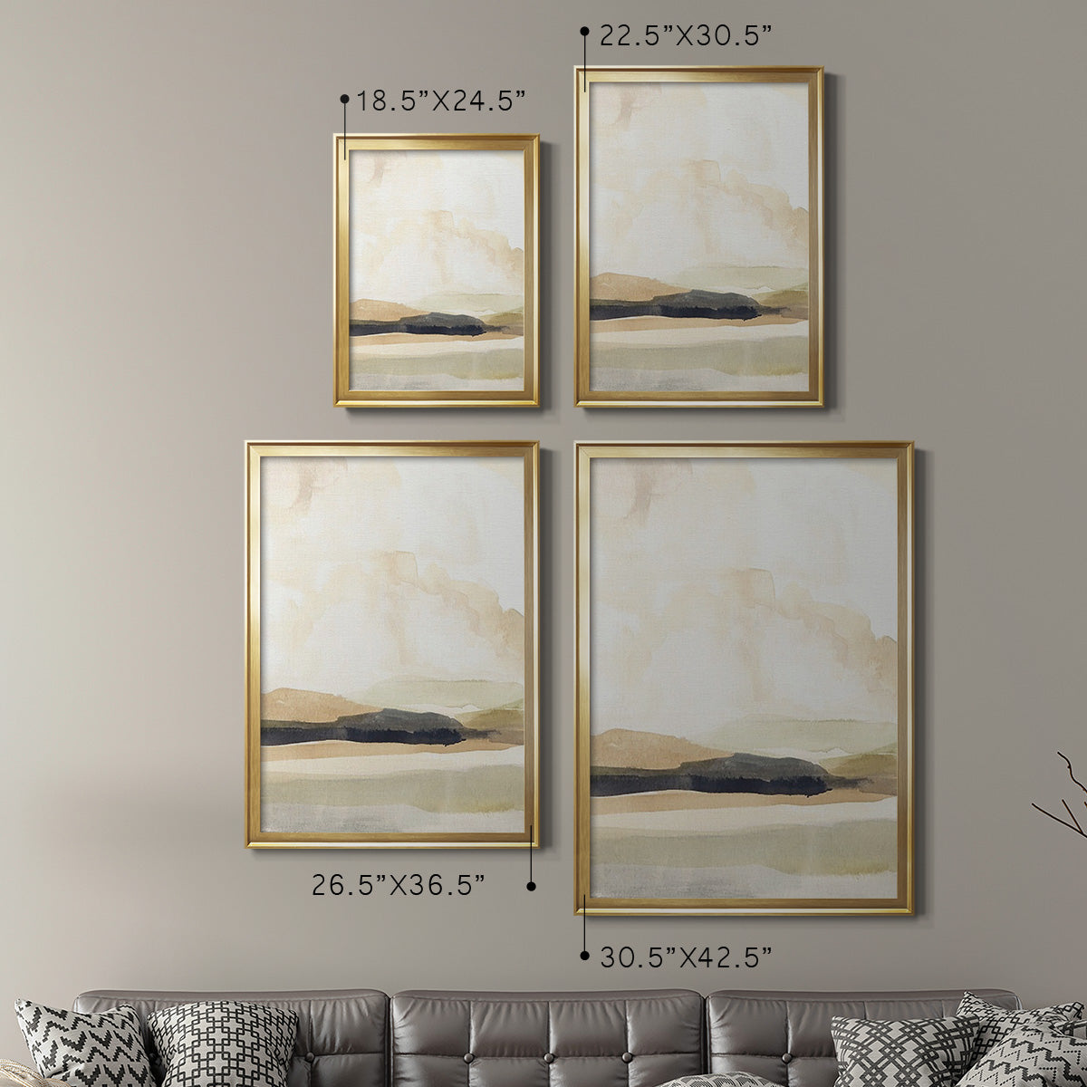 Slate Movement I - Modern Framed Canvas Print