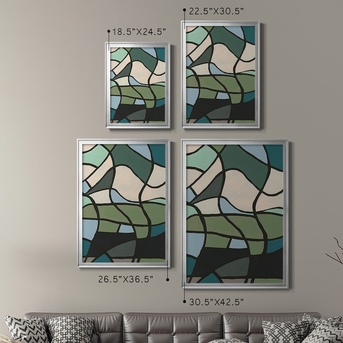 Multicolor Stained Glass II - Modern Framed Canvas Print