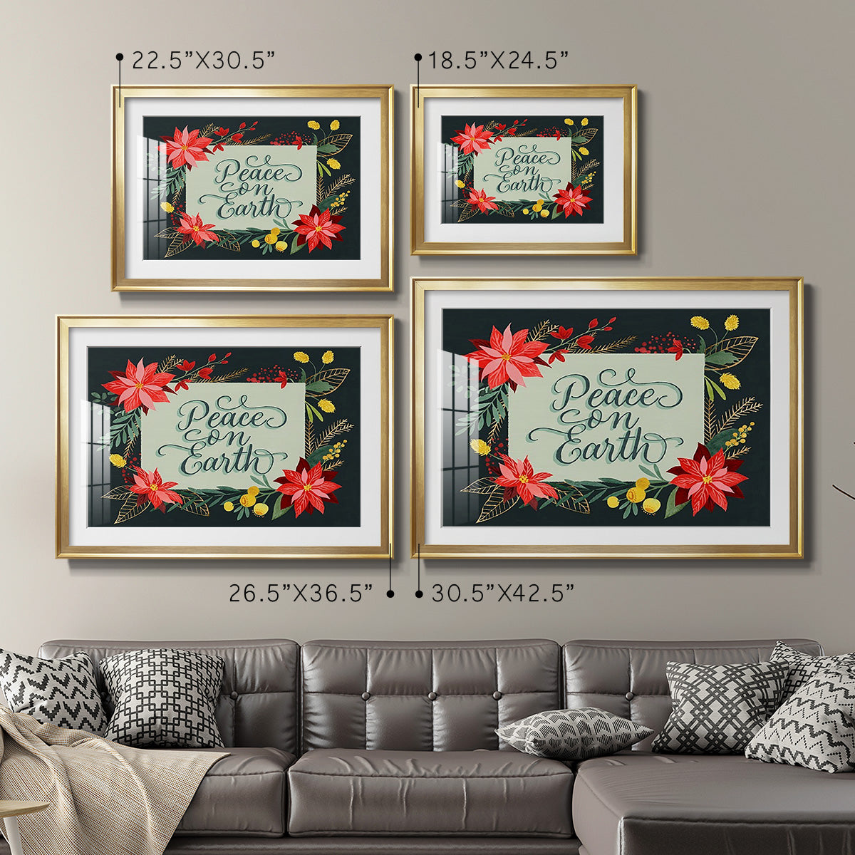 Bright Christmas Night  II - Modern Framed Art Print