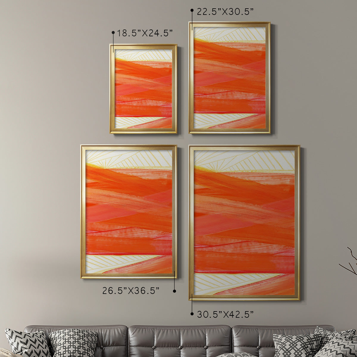 Warm Rays II - Modern Framed Canvas Print