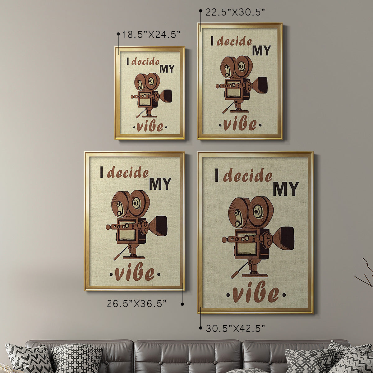 Movie Time III - Modern Framed Canvas Print