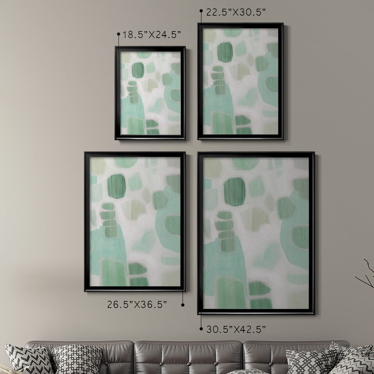 River Shapes I - Modern Framed Canvas Print