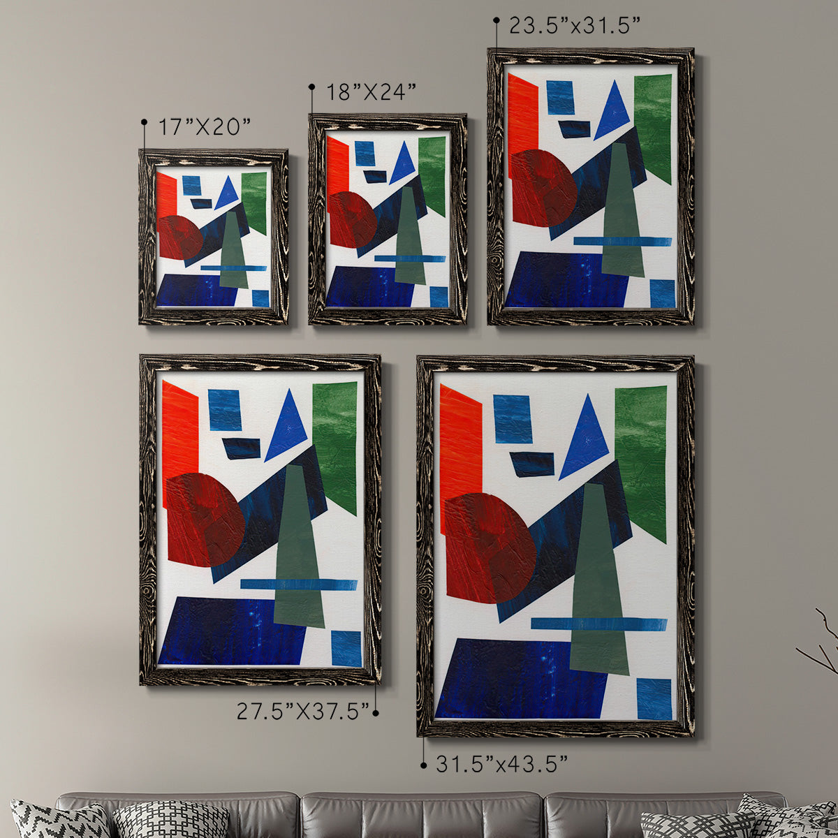 Colorful Shapes III - Premium Framed Canvas 2 Piece Set - Ready to Hang