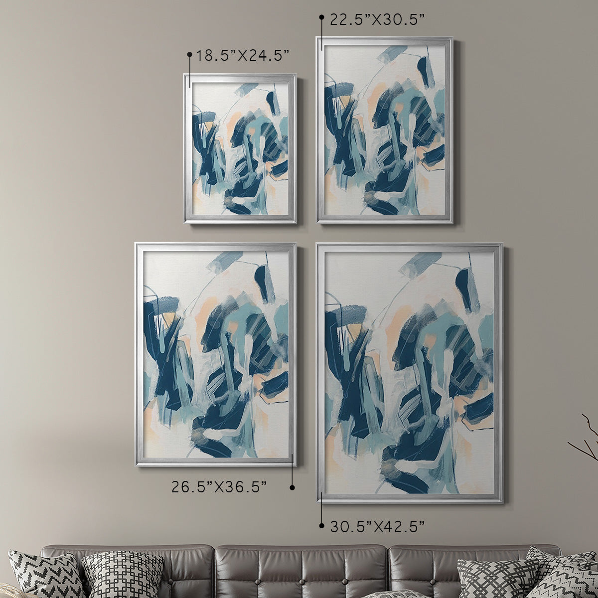 Interlocking Melody I - Modern Framed Canvas Print