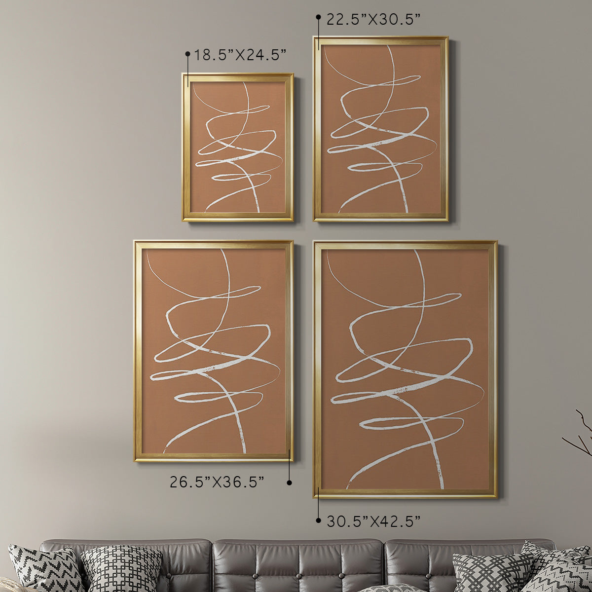 Terracotta Drift II - Modern Framed Canvas Print