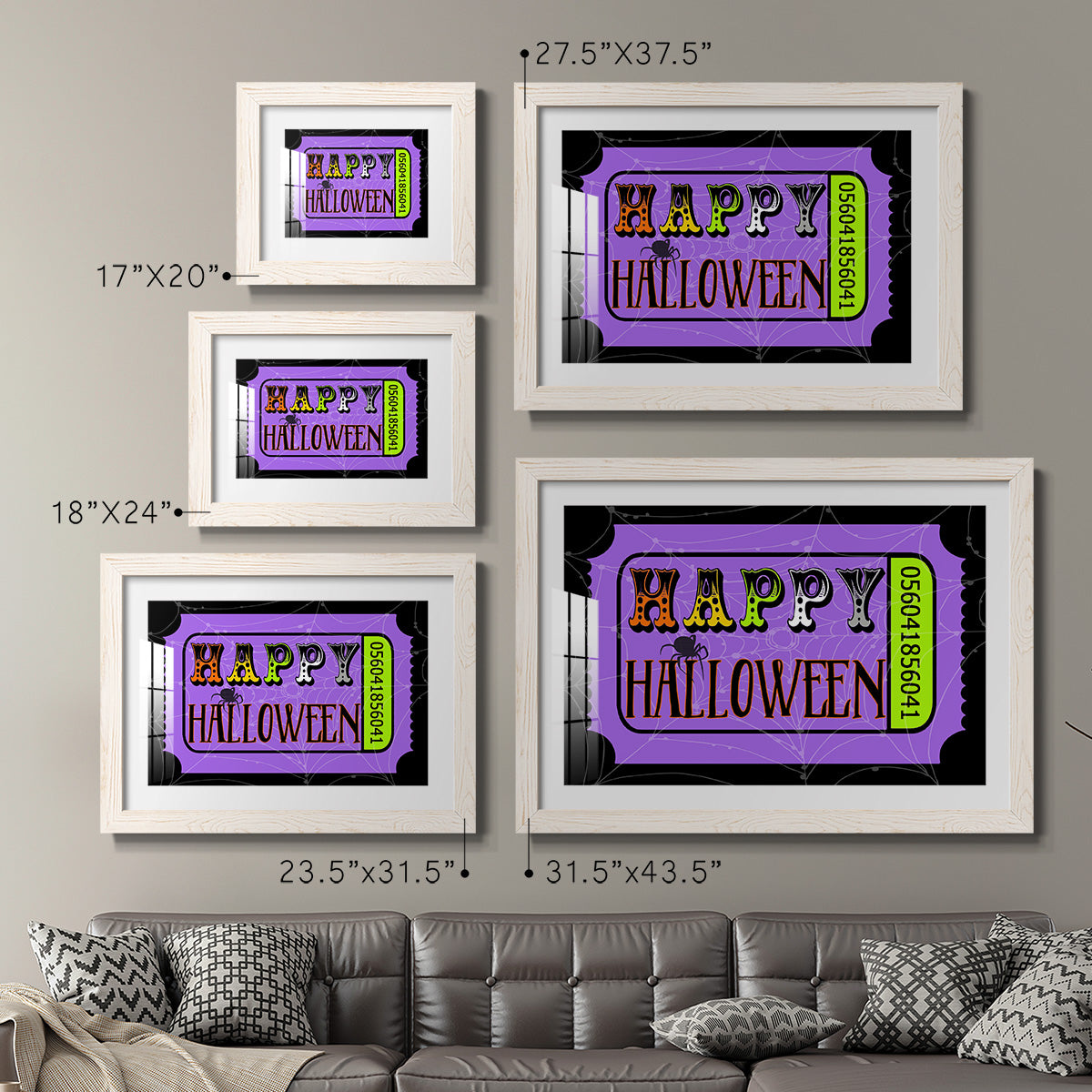 Happy Halloween Ticket - Barnwood Framed Art Print