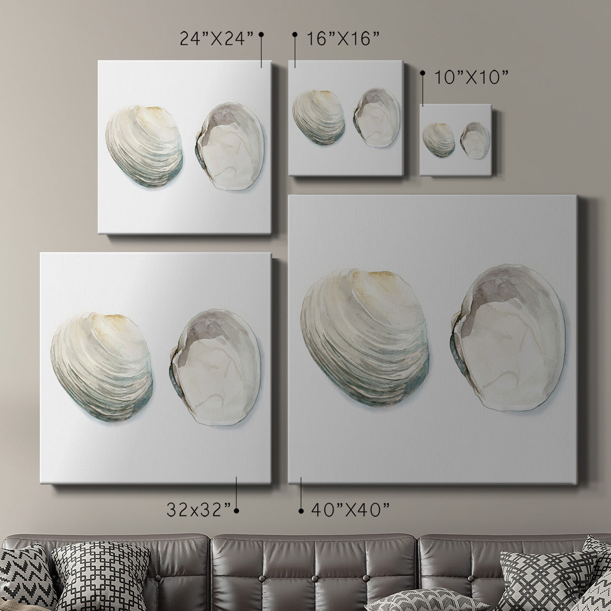 Watercolor Shells II-Premium Gallery Wrapped Canvas - Ready to Hang