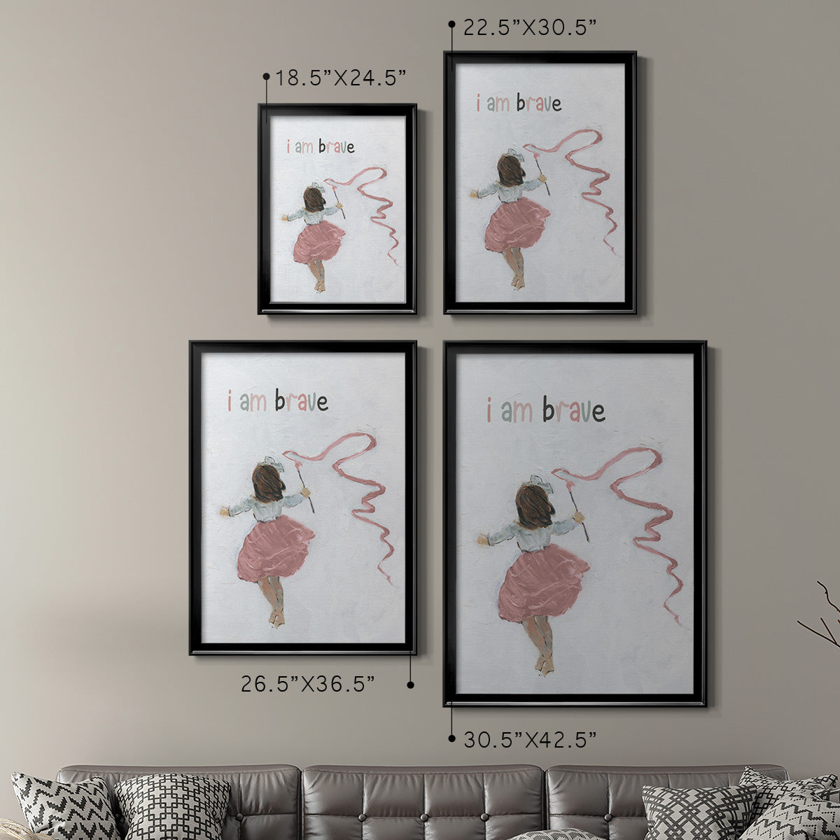Girl Catching Wind - Modern Framed Canvas Print