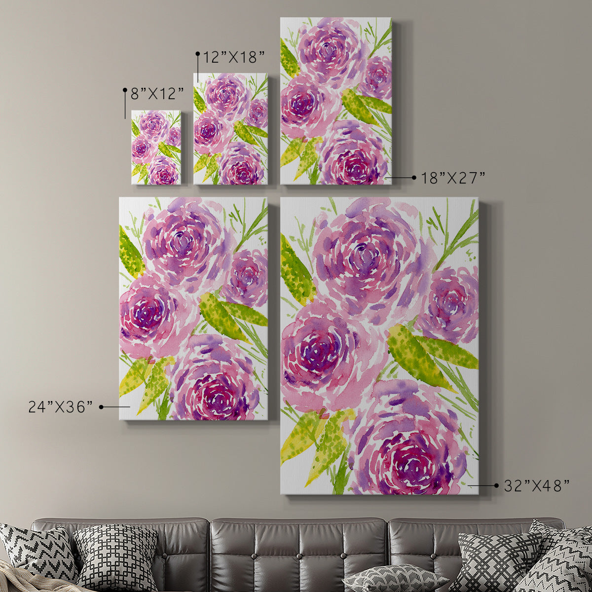 Bouquet Rose II - Canvas Art Print