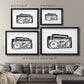 Boombox Sketch Premium Framed Print - Ready to Hang