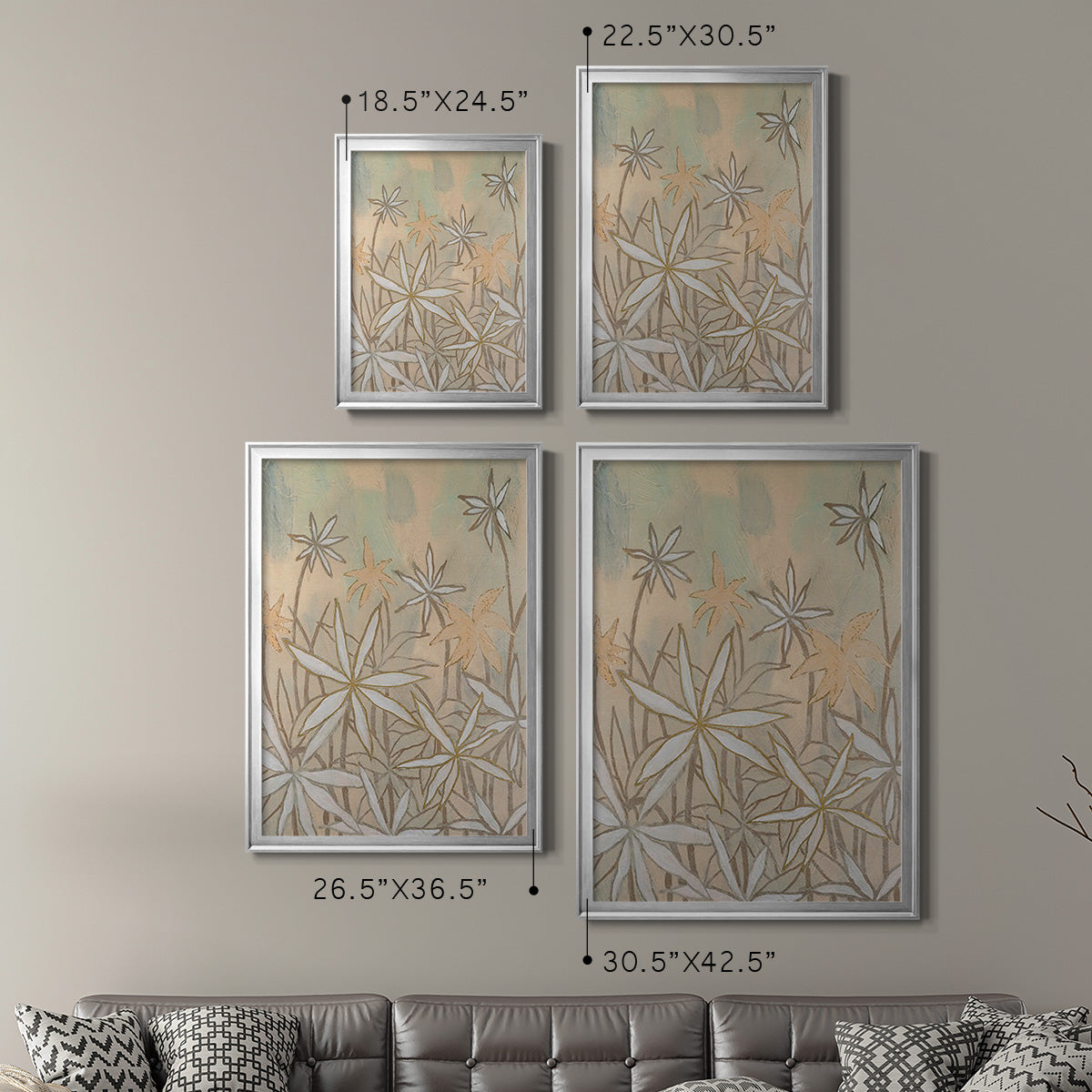 Embellished Starburst Bloom II - Modern Framed Canvas Print
