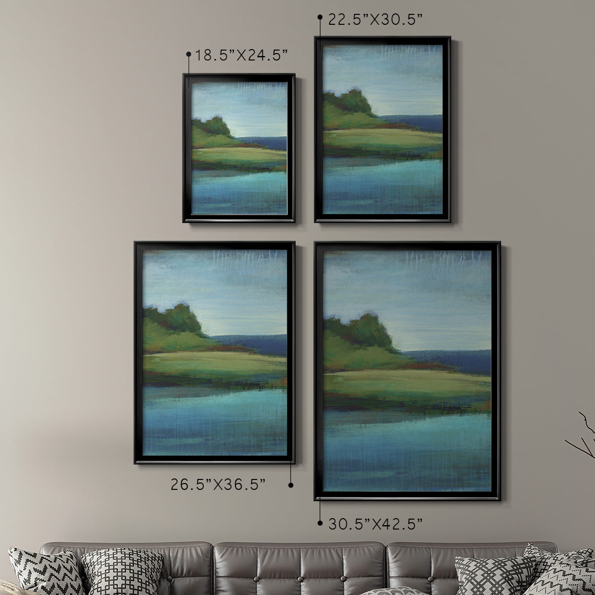 Silent Lakeside I - Modern Framed Canvas Print