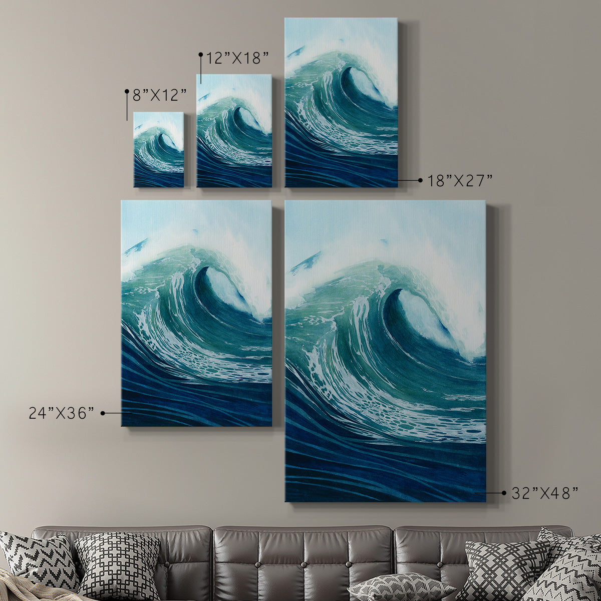 Sea Foam I Premium Gallery Wrapped Canvas - Ready to Hang