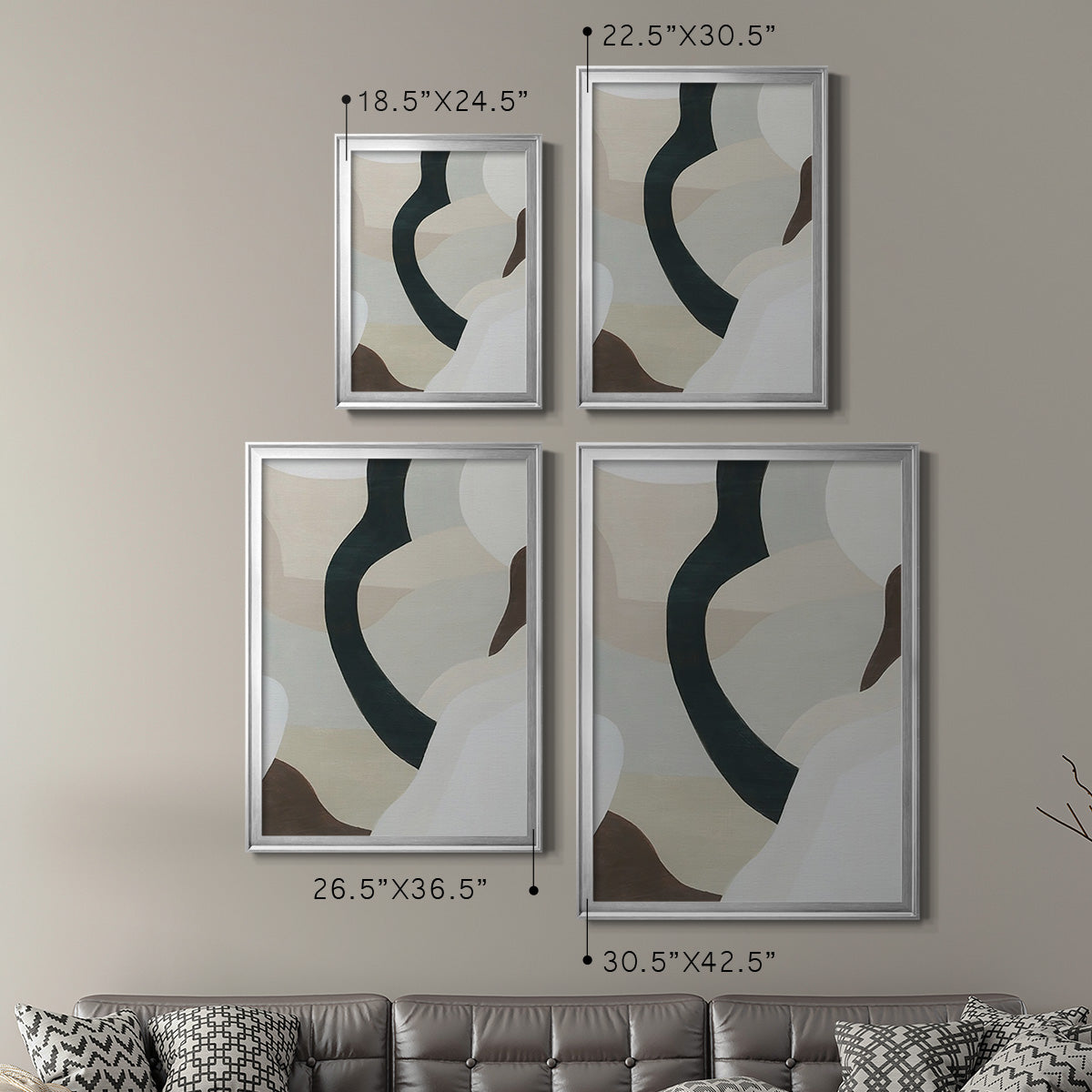 Shifting Neutrals II - Modern Framed Canvas Print